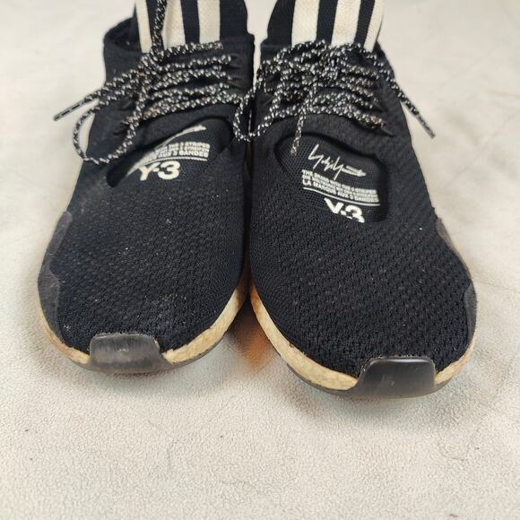 adidas Yohji Yamamoto Y-3 Saikou Sneakers Mens 10.5 Black White Sock  Stretch